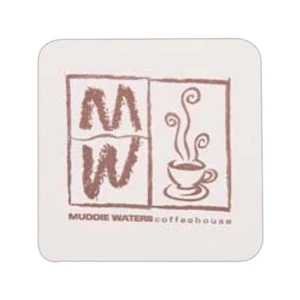 500 Line - 10 Working Days - White 3.5" Square 80 Point Pulp Board Coaster