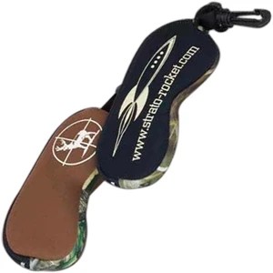 Eyeglass Case With Camouflage Gusset, Zipper And Plastic Clip, High Neoprene