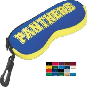 Two-tone Eyeglass Case, High Quality Neoprene (wet Suit Material), Zipper And Clip
