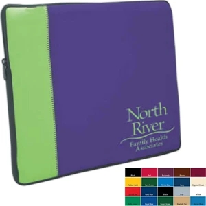 Two-tone Laptop Sleeve With Solid-color Front Accent Panel, 10.8" X 14.2" X 1.25"