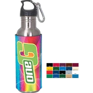 Eco Coolie (tm) - Four Color Process, Open-cell Scuba Eco-foam Sleeve Over A 750 Ml Sports Bottle