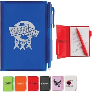 Composition - Jotter Pad With Translucent Colored Cover And Matching Mini Pen