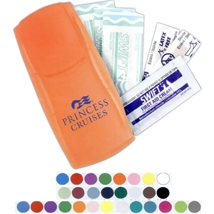 Instant Care Kit(tm) - First Aid Kit In A Trim, Reusable Plastic Case With Bandages And Cream Packet