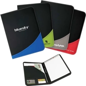Asellio - Portfolio With Writing Pad, Full Size Interior Pocket, Id Window And More
