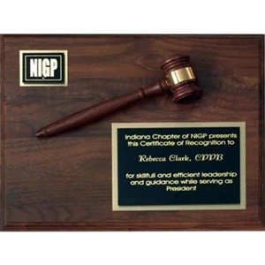 Custom gavel Award Plaque