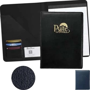 Milan - Blue - B - Simulated Leather Pad Folder With Large Interior Pocket