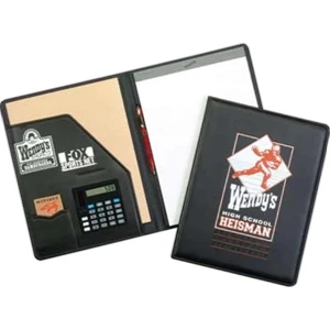 Newport Pad Holder With Calculator - Desk Folder With Calculator Features Stitched And Padded Covers