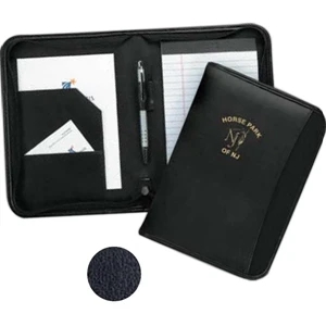 Metrotek Jr - Junior Zippered Portfolio Made From Calfhyde Premium Leather And Denier Nylon