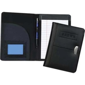 Achiever Jr. Pad Folder - Junior Premium Bonded Leather Writing Pad With Metal Accent