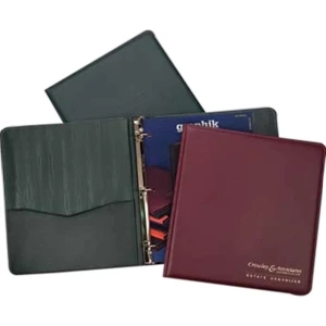 Newport - Simulated Leather Binder With Color-coordinated Moire Lining And Rings
