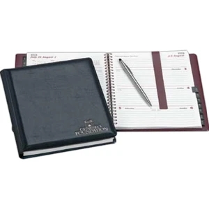 Executive (r) - Simulated Leather Desk Planner With Padded Covers And Monthly Tabs