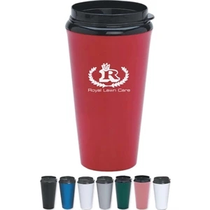 Infinity - Plastic Insulated Double Wall Tumbler, 16 Oz., With Plastic Sip Through Lid