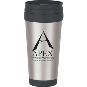 Stainless Steel Tumbler With Slide Action Lid And Plastic Inner Liner, 16 Oz