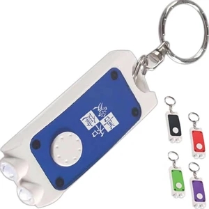 Rectangular Dual Led Key Chain. Batteries Included, Inserted