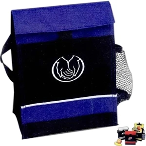 Malibu - Lunch Bag, 600 Denier Polyester, Fold Over Design, Side Mesh Beverage Pocket