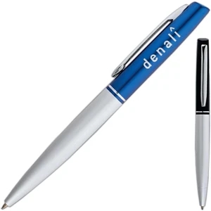 Anderson - Aluminum Twist Action Pen. Standard Blue Ballpoint Ink Cartridge