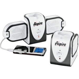 Wingman - White Abs Plastic Travel Speaker With 3.5mm Cord And 4 Aaa Batteries