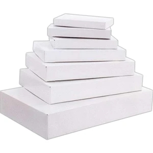 15" X 9 1/2" X 2" - Two-piece Pop-up Apparel Box With Economy White Exterior And A Gray Interior. Blank
