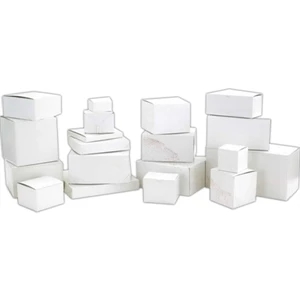10 1/2" X 10 1/2" X 2" - Two-piece Lock Corner White Gloss Giftware Box With A White Interior. Blank