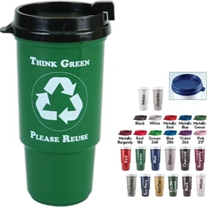 Personal Refillables (tm) - Insulated Recycled Auto Cup With Thumb Slide Lid, Bpa Free, 16 Oz. Size