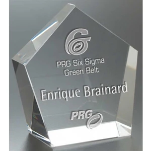 Windsor Collection - Small Standing Pentagon Award - Standing Optical Crystal Pentagon Award