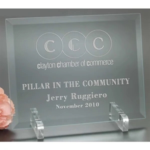 Prisma Windsor Collection - Small Prisma Award - Jade Glass Design Award With Acrylic Feet Stand