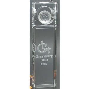 Absolute Windsor Collection - Small Absolute Trophy - Rectangular Trophy Award With Golf Ball
