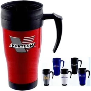 Modesto - Insulated 16 Oz. Mug With Double Wall Construction And Screw On Slide Lock Lid