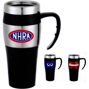 Bonaire - Stainless Steel 16 Oz Travel Mug With Plastic Liner And Twist-on Lid