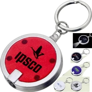 The Disc - Single White Led Light Key Chain With Push-button Power On Back