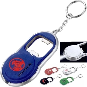 Round Led Key-light/bottle Opener With Keychain Attachment