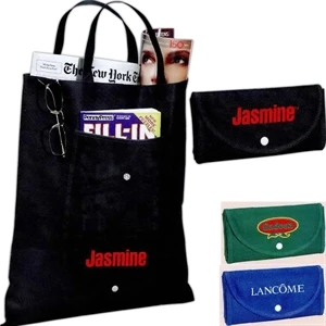 Maple Earth Print (tm) - Non-woven Polypropylene Folding Tote Bag With Double 10" Handles