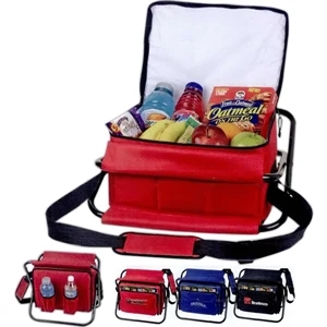 Cooler Chair With Durable Frame, Padded Seat, Bottle Holders And Heat Sealed Liner