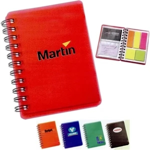 Multi-tasker - Spiral Notebook With Plastic Cover. Includes Card Holder