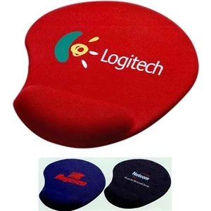 Solid Jersey Gel Mouse Pad/wrist Rest With Polyester Surface. Soft, Gel Padding