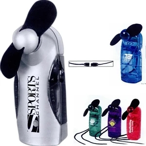 Maxi - Miniature Fan With Foam Blades, Lanyard And Belt Clip