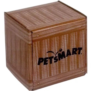 Addition Of Spot Mount Label - B-flute Corrugated Tuck Box 5" X 5" X 5"