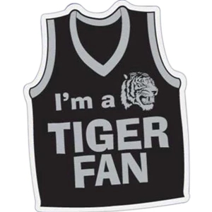 Basketball Jersey - Die Cut Car Magnet, Adheres To A Vehicle Door Or Other Metal Surface