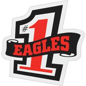 Number 1 Banner - Lightweight Plastic Sports Badge With Safety Pin Or Magnet Backing