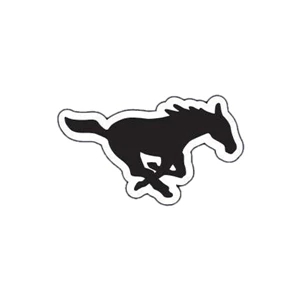 Mustang - Lightweight Plastic Sports Badge With Safety Pin Or Magnet Backing