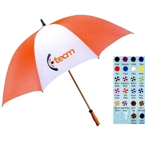 The Mulligan - Windproof Nylon 64" Arc Golf Umbrella With Fiberglass Shaft With Wood-grain Finish