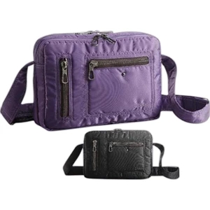 She Rules (tm) Freebird - Double Zip Shoulder Bag, Inside Pockets And 2 Exterior Pockets. Blank