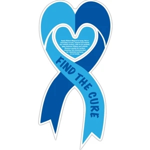 Heart Car Sign Ribbon Magnet, Intended For Outdoor Use With Punchout Center