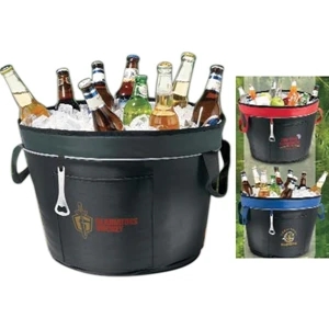 Celebration - Printed - Bucket Cooler With Attached Bottle Opener And Front Pocket
