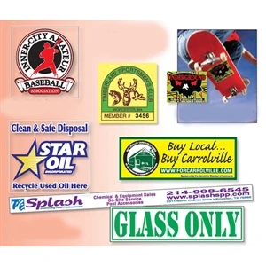 5 Sq. Inches Or Less - Custom, Square-cut Yellow Vinyl Decal With Back Adhesive
