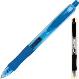 Retract-a-gel - Plunger-action Retractable Gel Ink Pen With Rubber Comfort Grip