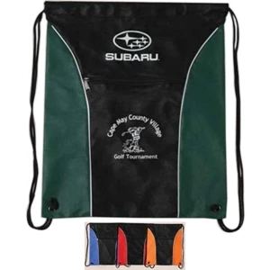 Bi-color Backpack With Drawstring, Zippered Exterior Pocket Secures Valuables