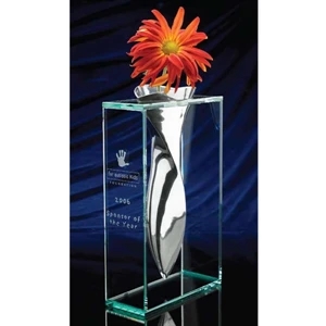 Mirage (r) - Structure Vase With Twisted Non Tarnishing Aluminum Insert, 13"