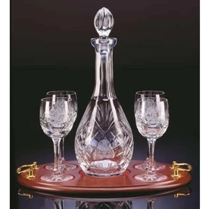 Westgate Crystal (tm);windsor - Five Piece Wine Decanter With Four Wine Glasses Set