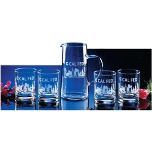 Pitcher And Glass Set Features 44 Ounce Pitcher With 14 Ounce Double Rocks Tumblers